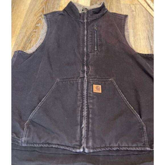 Carhartt V33-DKB Travis Scott Sherpa-Lined Full Zip Canvas Vest XL Tall - Picture 4 of 11